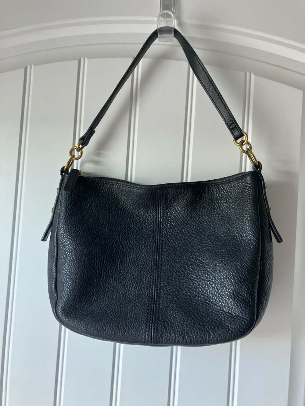 Fossil Jolie Leather Hobo Crossbody Bag in Black